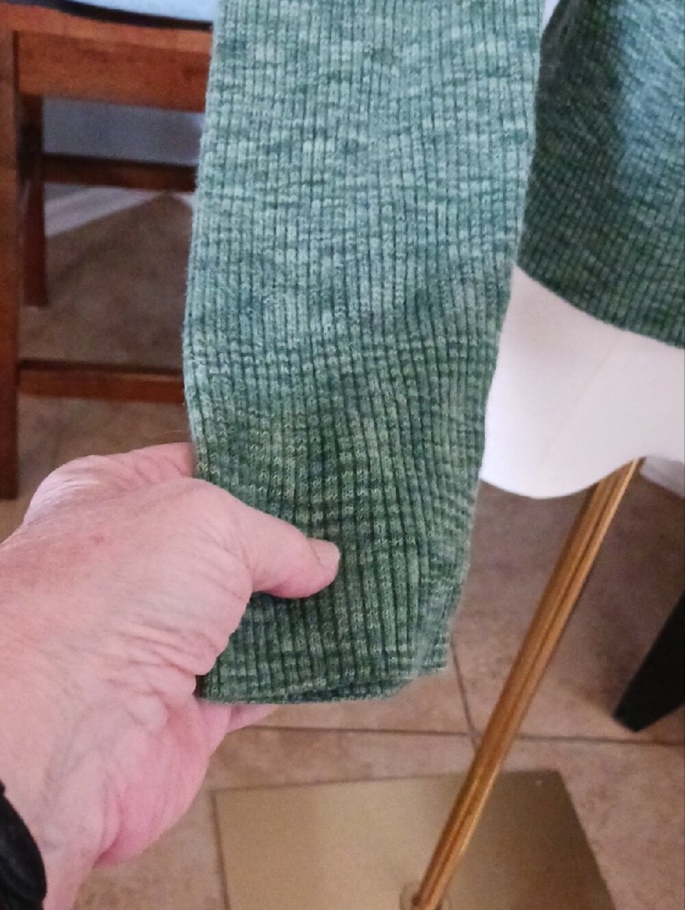 Copper Key- Green Space-dye Pattern Ribbed Turtleneck - Picture 4 of 11
